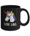 Vintage Love Wins Totally Straight Unicorn Gay LGBT Pride Mug Coffee Mug | Teecentury.com