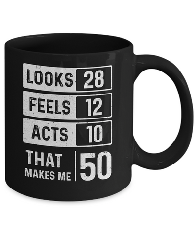 1972 50th Years Old Birthday Looks Feels Acts Make Me 50th Mug Coffee Mug | Teecentury.com