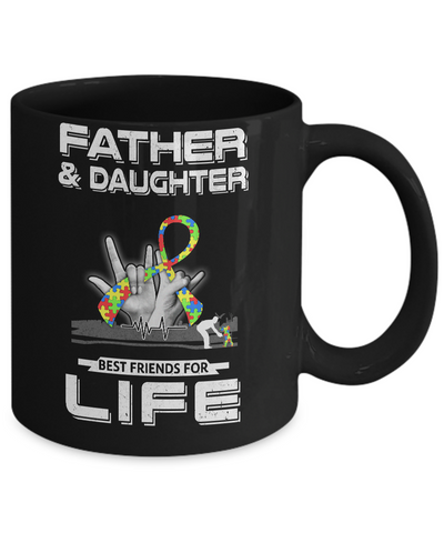 Father And Daughter Best Friends For Life Autism Awareness Mug Coffee Mug | Teecentury.com