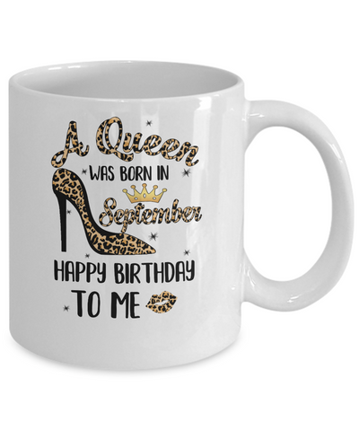 Born In September Girl Leopard High Heels Birthday Women Gift Mug Coffee Mug | Teecentury.com