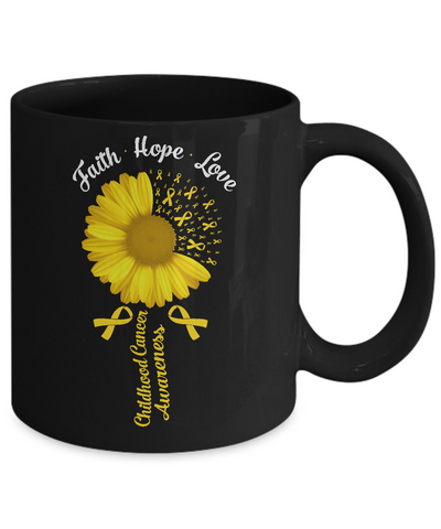 Faith Hope Love Childhood Cancer Awareness Mug Coffee Mug | Teecentury.com
