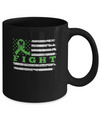 Fight Green Ribbon US Flag Liver Lymphoma Cancer Awareness Mug Coffee Mug | Teecentury.com