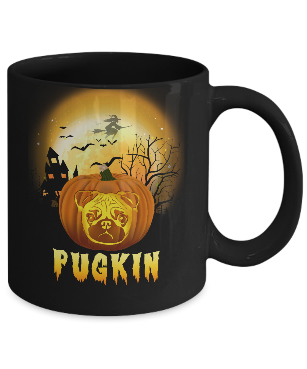 Halloween Pugkin Funny Pumpkin Pug Mug Coffee Mug | Teecentury.com