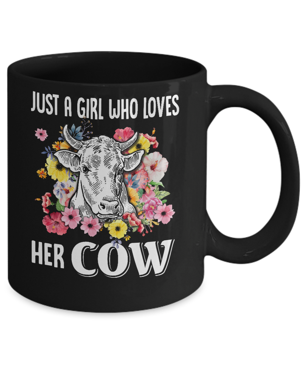 Just A Girl Who Loves Her Cow Mug Coffee Mug | Teecentury.com