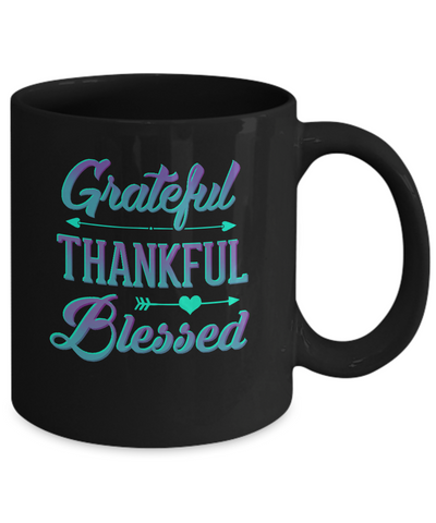Grateful Thankful Blessed Thanksgiving Mug Coffee Mug | Teecentury.com