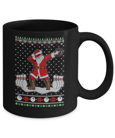 Dabbing Santa Claus Bowling Ugly Christmas Sweater Mug Coffee Mug | Teecentury.com