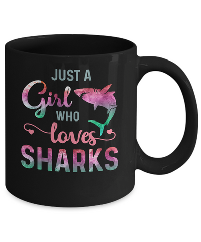 Just A Girl Who Loves Sharks Shark Lover Mug Coffee Mug | Teecentury.com
