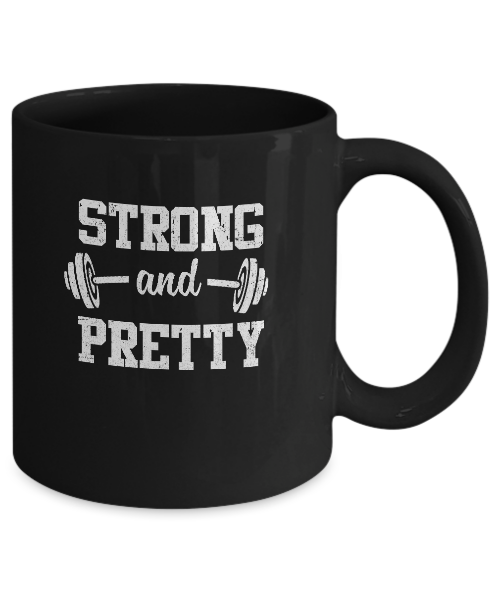 Strong And Pretty Funny Strongman Workout Gym Gift Mug Coffee Mug | Teecentury.com