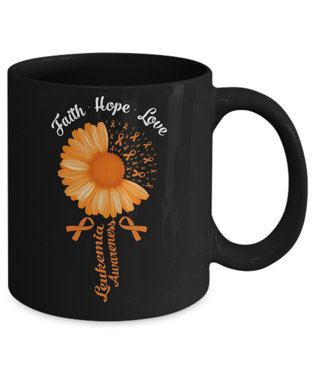 Faith Hope Love Orange Ribbon Leukemia Awareness Mug Coffee Mug | Teecentury.com