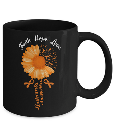Faith Hope Love Orange Ribbon Leukemia Awareness Mug Coffee Mug | Teecentury.com