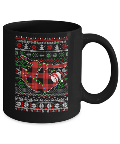 Red Plaid Buffalo Sloth Pajamas Family Christmas Sweater Mug Coffee Mug | Teecentury.com