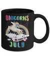 Unicorns Are Born In July Colorful Fun Birthday Mug Coffee Mug | Teecentury.com