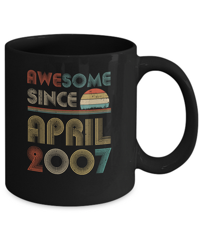 Awesome Since April 2007 Vintage 15th Birthday Gifts Mug Coffee Mug | Teecentury.com
