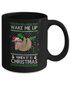 Wake Me Up When It's Christmas Sloth Ugly Christmas Sweater Mug Coffee Mug | Teecentury.com