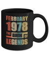 Vintage Retro February 1978 Birth Of Legends 44th Birthday Mug Coffee Mug | Teecentury.com