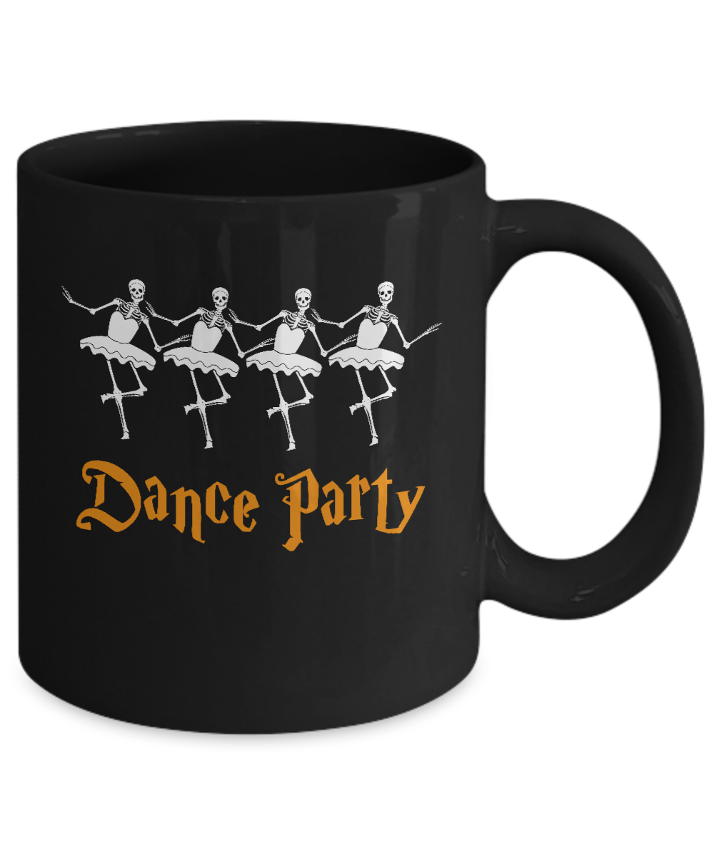 Ballet Skeleton Dance Party Happy Halloween Mug Coffee Mug | Teecentury.com