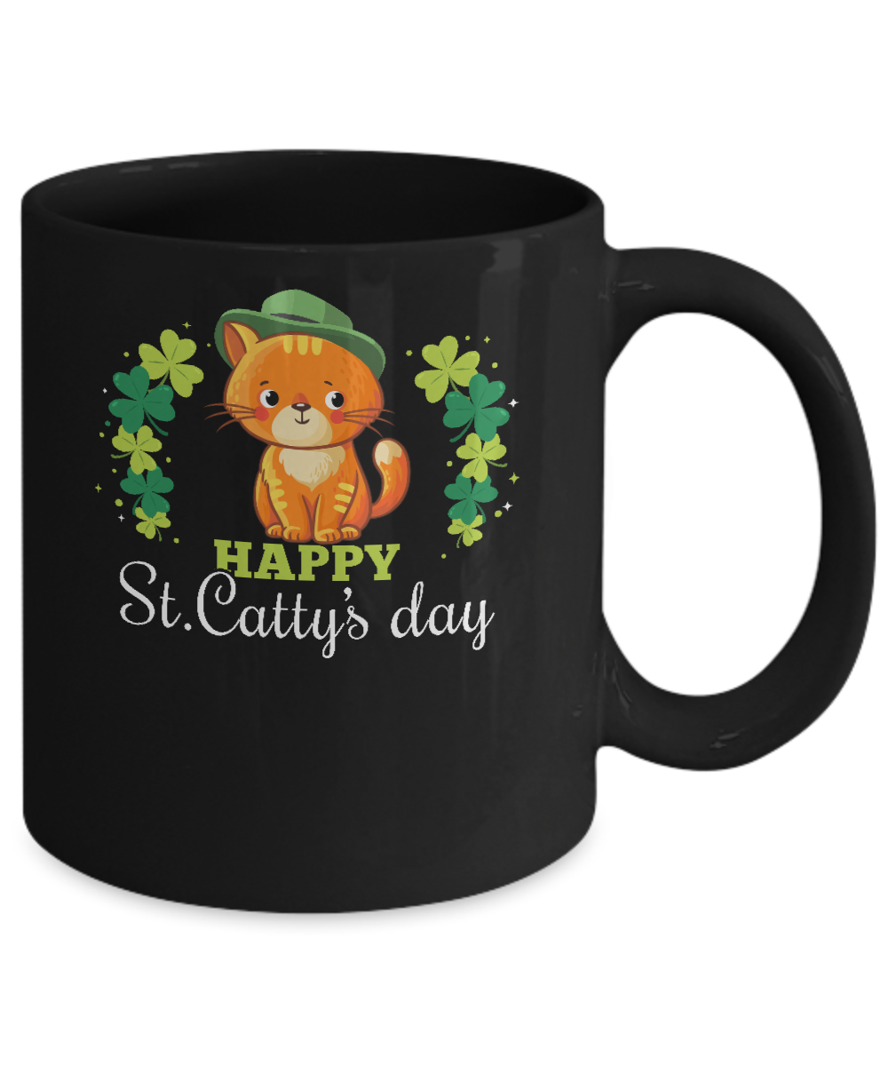 Happy St Catty's St. Patrick's Day Lucky Cat Gift Mug Coffee Mug | Teecentury.com