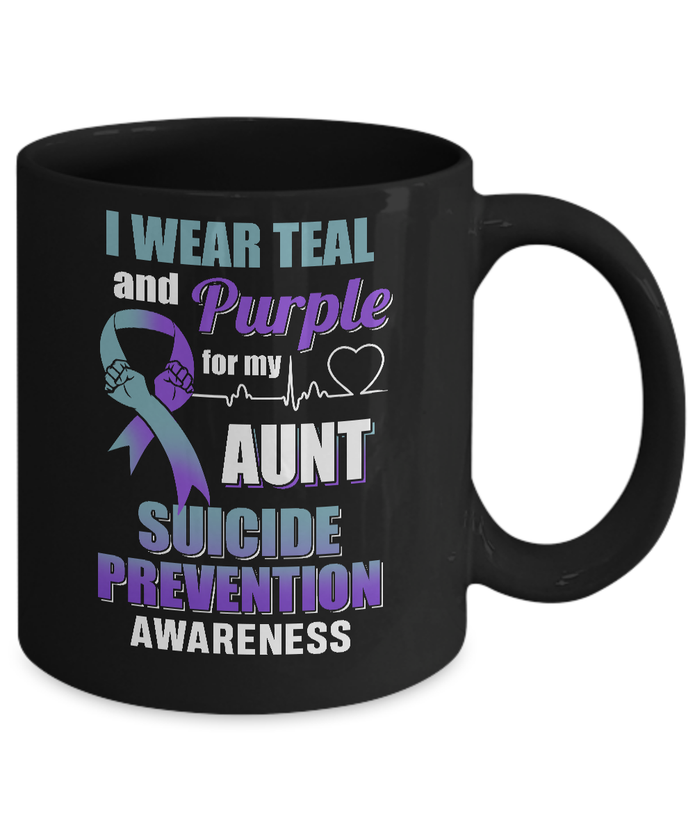 I Wear Teal And Purple For My Aunt Suicide Prevention Mug Coffee Mug | Teecentury.com