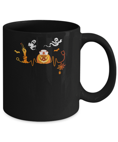 Funny Nurse Nursing Stethoscope Pumpkin Halloween Mug Coffee Mug | Teecentury.com