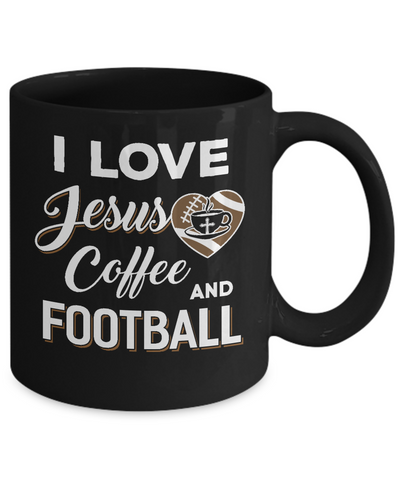 I Love Jesus Coffee & Football Mug Coffee Mug | Teecentury.com