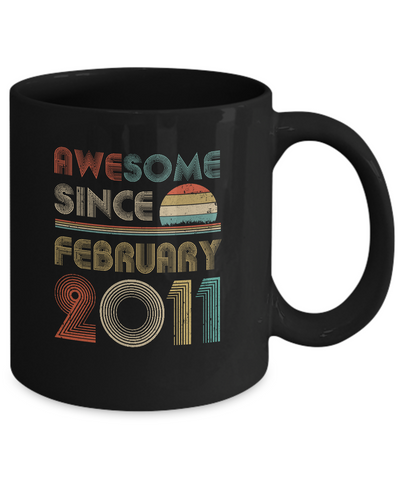 Awesome Since February 2011 Vintage 11th Birthday Gifts Mug Coffee Mug | Teecentury.com
