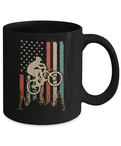 Vintage Mountain Bike US FLag Retro Biking Style MTB Mug Coffee Mug | Teecentury.com