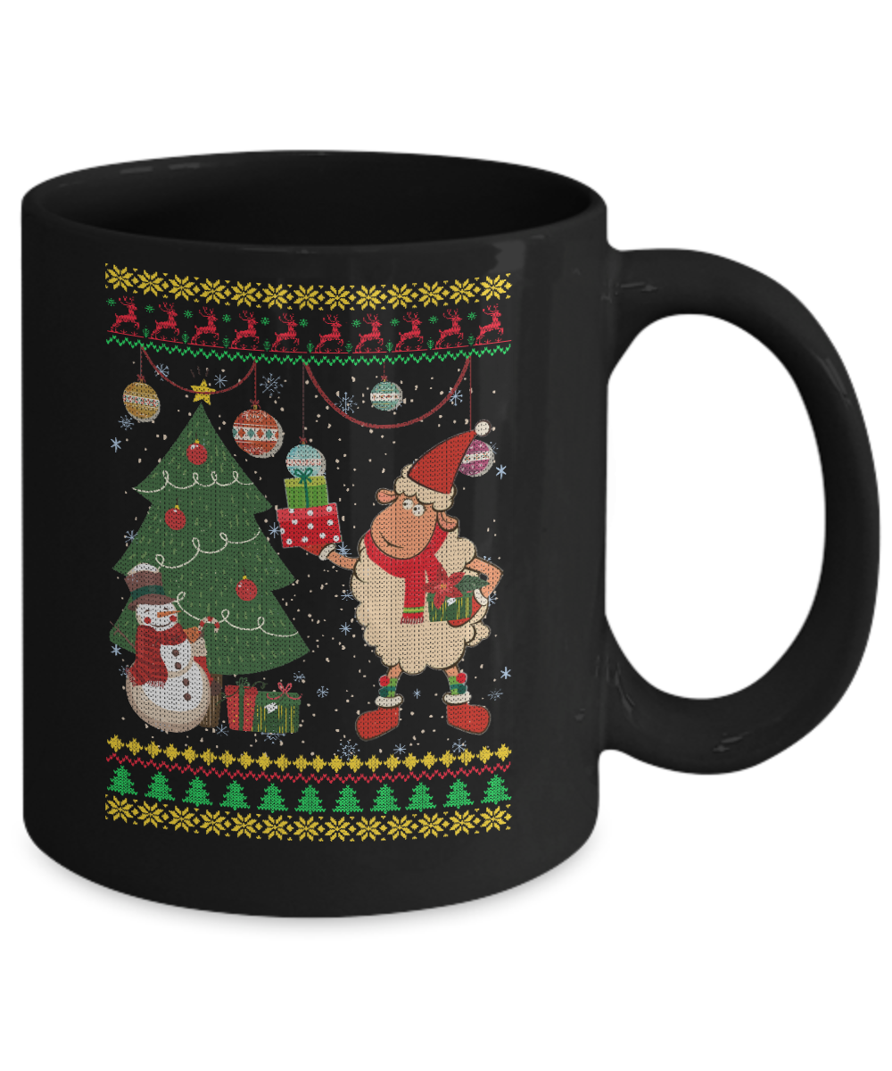 Funny Sheep Lamb Christmas Cute Family Ugly Sweater Mug Coffee Mug | Teecentury.com