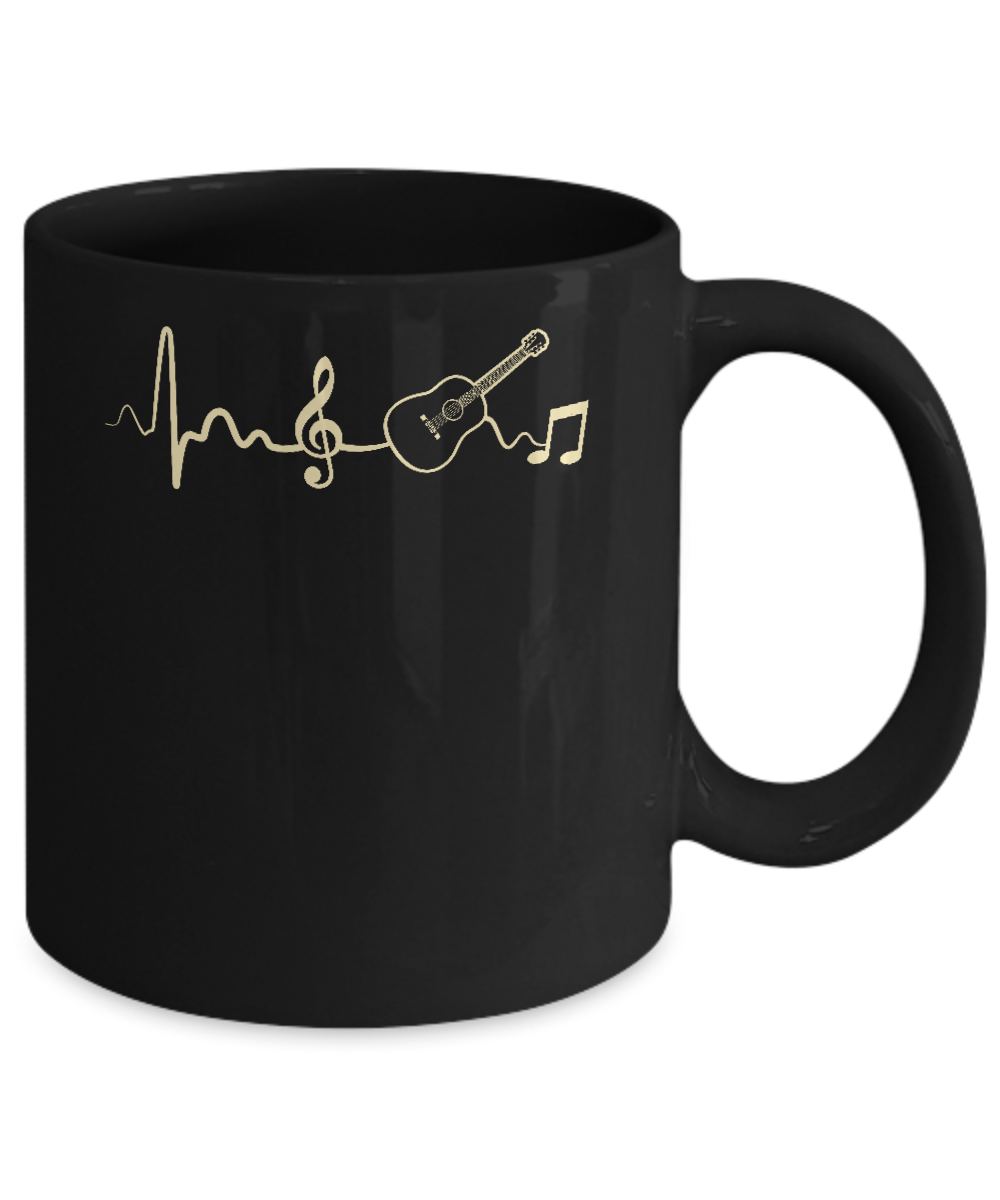 Acoustic Guitar Heartbeat Mug Coffee Mug | Teecentury.com