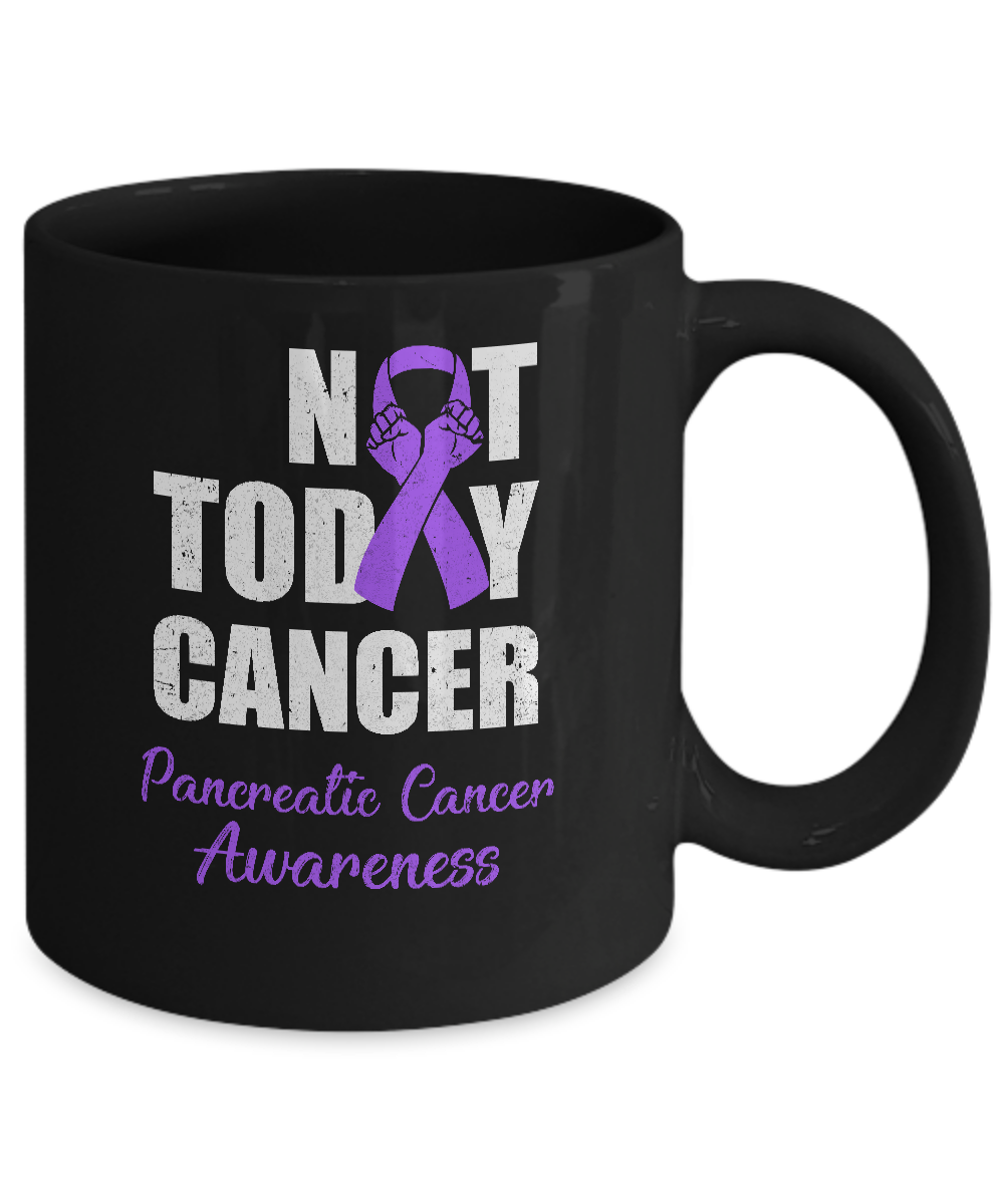 Support Pancreatic Cancer Awareness Purple Ribbon Not Today Mug Coffee Mug | Teecentury.com
