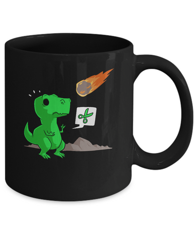 Rock Paper Scissors Funny Dinosaur Mug Coffee Mug | Teecentury.com