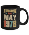 Vintage Retro Awesome Since May 1978 44th Birthday Mug Coffee Mug | Teecentury.com