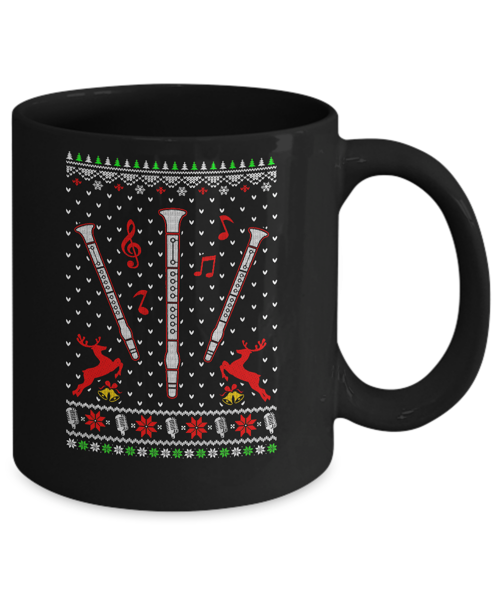 Santa Clarinet Ugly Christmas Sweater Gifts Mug Coffee Mug | Teecentury.com