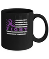 Fight Purple Ribbon US Flag Alzheimer's Pancreatic Awareness Mug Coffee Mug | Teecentury.com