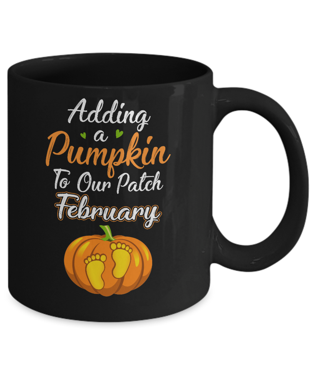 Halloween Pumpkin Pregnancy Mom Due Date In February 2022 Mug Coffee Mug | Teecentury.com