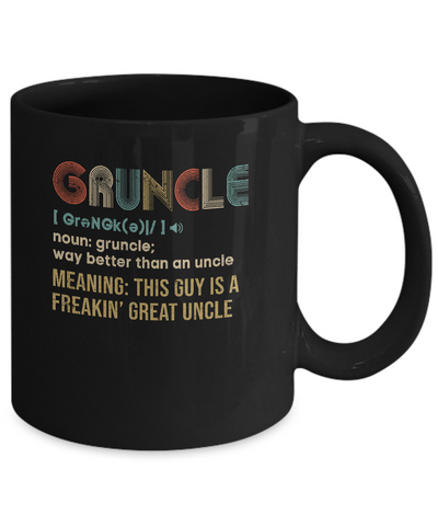Gruncle For Great Uncles Definition Awesome Vintage Gift Mug Coffee Mug | Teecentury.com