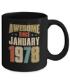 Vintage Retro Awesome Since January 1978 44th Birthday Mug Coffee Mug | Teecentury.com