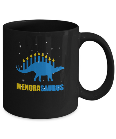 Funny Hanukkah Dinosaur Menorah Stegosaurus Menorasaurus Mug Coffee Mug | Teecentury.com