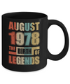 Vintage Retro August 1978 Birth Of Legends 44th Birthday Mug Coffee Mug | Teecentury.com