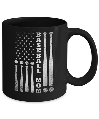 American Flag Vintage Baseball Mom Mother's Day Mug Coffee Mug | Teecentury.com