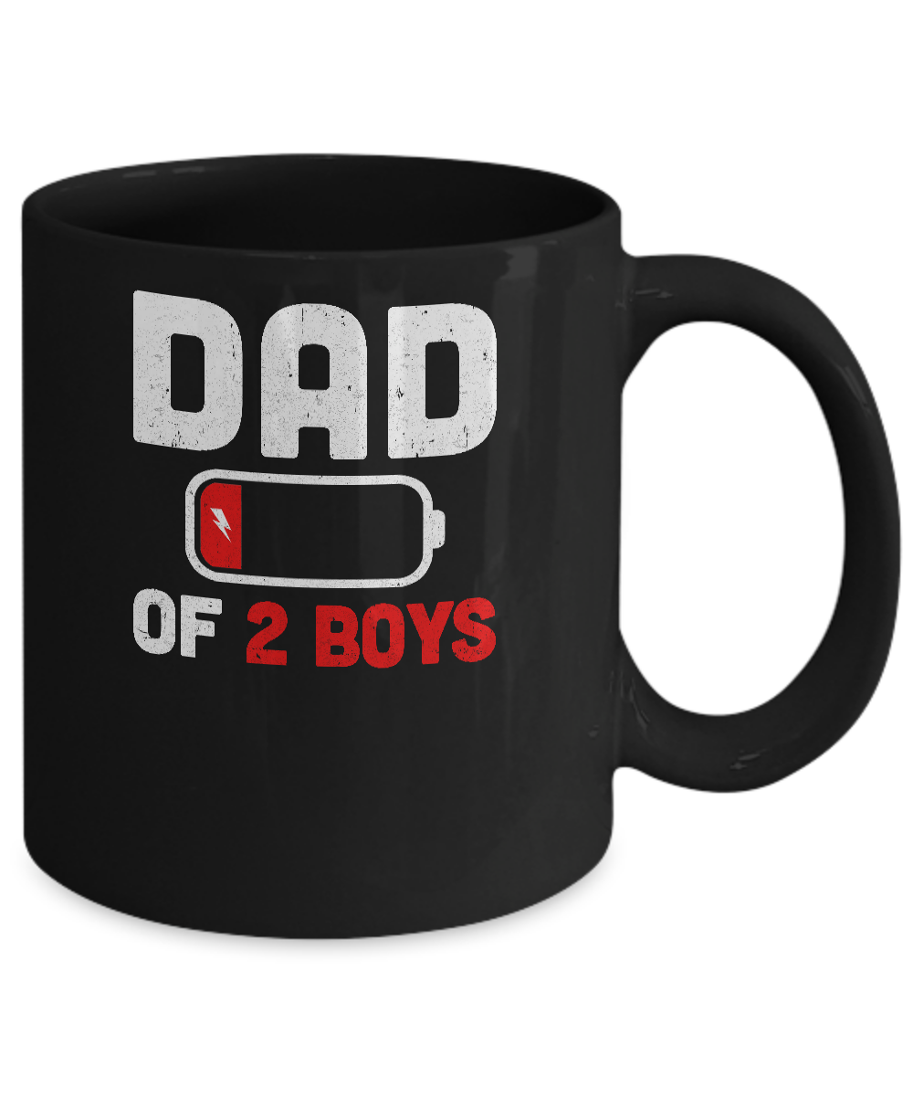 Funny Dad Of 2 Boys Fathers Day Gifts Mug 11oz 