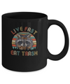 Live Fast Eat Trash Funny Raccoon Vintage Mug Coffee Mug | Teecentury.com