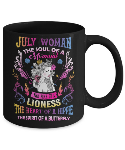 July Woman The Soul Of A Mermaid Birthday Mug Coffee Mug | Teecentury.com