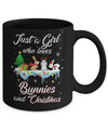 Just A Girl Who Loves Bunnies And Christmas Bunny Lover Mug Coffee Mug | Teecentury.com