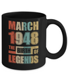 Vintage Retro March 1948 Birth Of Legends 74th Birthday Mug Coffee Mug | Teecentury.com