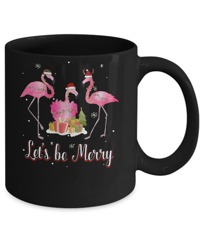 Family Holiday Let's Be Merry Christmas Flamingo Coffee Mug | Teecentury.com