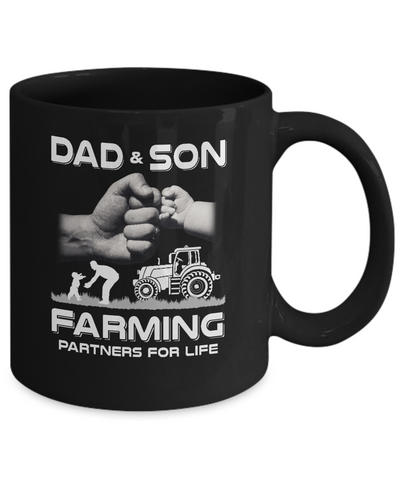 Farmer Dad And Son Farming Partners For Life Fathers Day Mug Coffee Mug | Teecentury.com