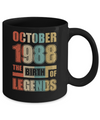 Vintage Retro October 1988 Birth Of Legends 34th Birthday Mug Coffee Mug | Teecentury.com