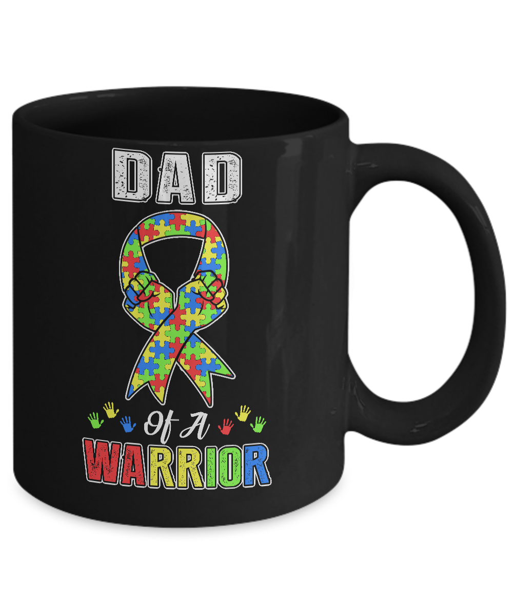 Dad Of A Warrior Support Autism Awareness Gift Mug Coffee Mug | Teecentury.com