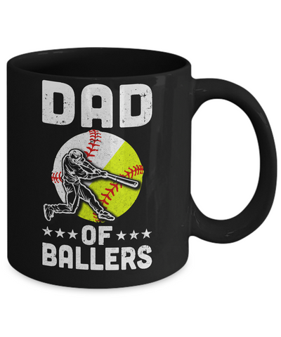 Dad Of Ballers Funny Dad Baseball Softball Fathers Day Mug Coffee Mug | Teecentury.com