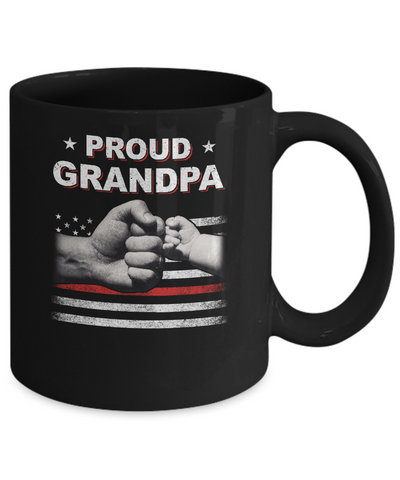 Proud Grandpa Fireman Firefighter Thin Red Line Flag Fathers Day Mug Coffee Mug | Teecentury.com